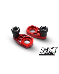 SM PROJECT AXLE BLOCKS SLIDERS KIT - RED HYPERMOTARD/MONSTER