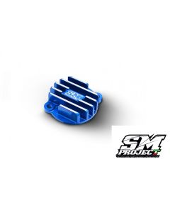 SM PROJECT FINNED OIL FILTER CAP IGNITION SIDE - BLUE