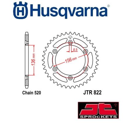 JT SPROCKETS STALEN ACHTERTANDWIEL - HUSQVARNA (IT) & >14