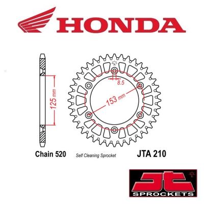 JT SPROCKETS ALUMINIUM ACHTERTANDWIEL - HONDA