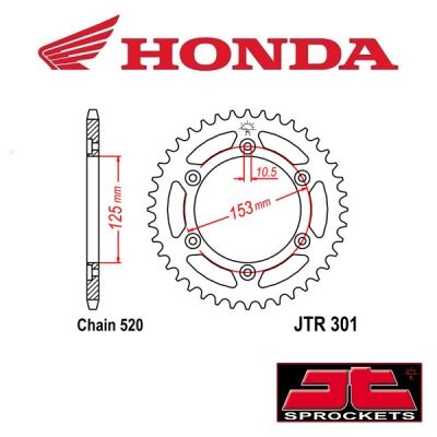 JT SPROCKETS STALEN ACHTERTANDWIEL - HONDA