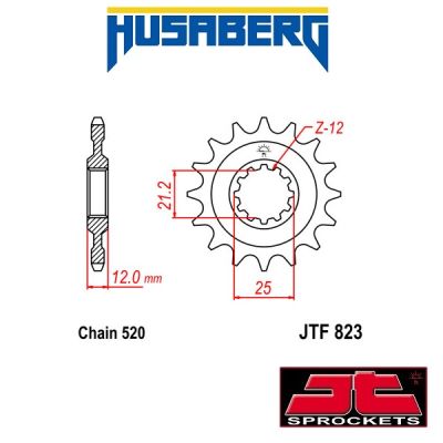 JT SPROCKETS STALEN VOORTANDWIEL - HUSABERG