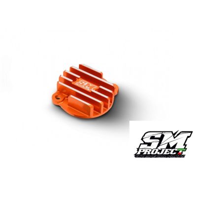 SM PROJECT FINNED OIL FILTER CAP IGNITION SIDE - ORANGE