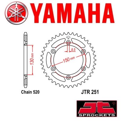 JT SPROCKETS STALEN ACHTERTANDWIEL - YAMAHA