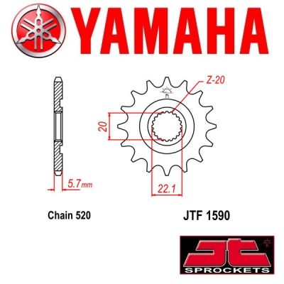 JT SPROCKETS STALEN VOORTANDWIEL - YAMAHA