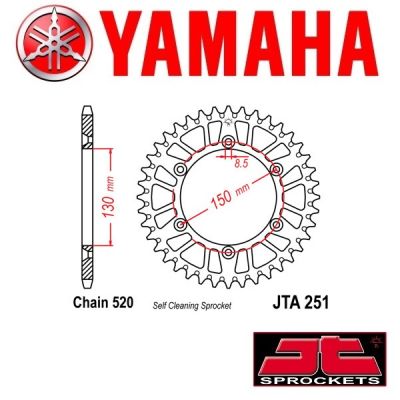 JT SPROCKETS ALUMINIUM ACHTERTANDWIEL - YAMAHA
