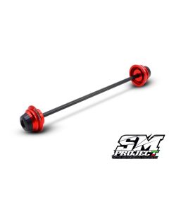 SM PROJECT FRONT WHEEL AXLE SLIDERS KIT - RED DUCATI