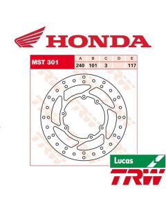 TRW REMSCHIJF - VOOR & ACHTER - HONDA