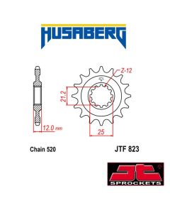 JT SPROCKETS STALEN VOORTANDWIEL - HUSABERG