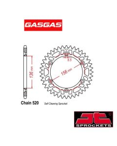 JT SPROCKETS ALUMINIUM ACHTERTANDWIEL - GAS GAS