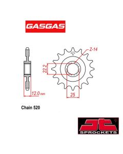 JT SPROCKETS STALEN VOORTANDWIEL - GAS GAS