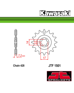 JT SPROCKETS STALEN VOORTANDWIEL - KAWASAKI