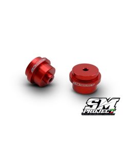 SM PROJECT BAR-END MIRROR ADAPTERS - RED DUCATI
