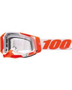 100% RACECRAFT 2 ORANGE CLEAR LENS