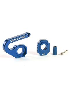GECO AXLE BLOCKS + CALIPER HOLDER - BLUE YAMAHA
