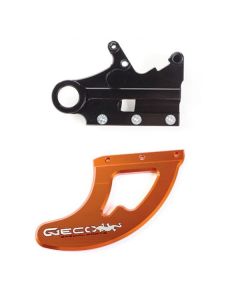 GECO REAR CALIPER MOUNT + SHARK FIN - ORANGE KTM/HSQ/GAS/HSB