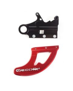 GECO REAR CALIPER MOUNT + SHARK FIN - RED KTM/HSQ/GAS/HSB