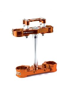 GECO 2D TRIPLE CLAMP - ORANGE - KTM/HSQ/GAS 22MM OFFSET
