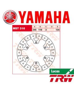 TRW REMSCHIJF - VOOR & ACHTER - YAMAHA