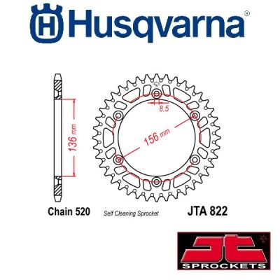 JT SPROCKETS ALUMINIUM ACHTERTANDWIEL - HUSQVARNA (IT) & >14