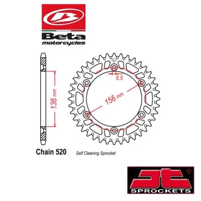 JT SPROCKETS ALUMINIUM ACHTERTANDWIEL - BETA