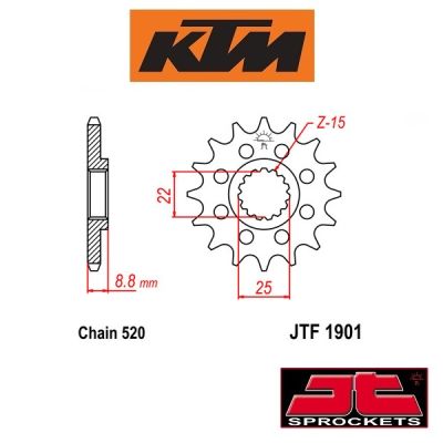 JT SPROCKETS STALEN VOORTANDWIEL - KTM