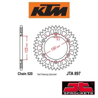 JT SPROCKETS ALUMINIUM ACHTERTANDWIEL - KTM
