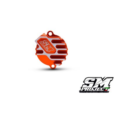SM PROJECT FINNED OIL FILTER CAP CLUTCH SIDE - ORANGE